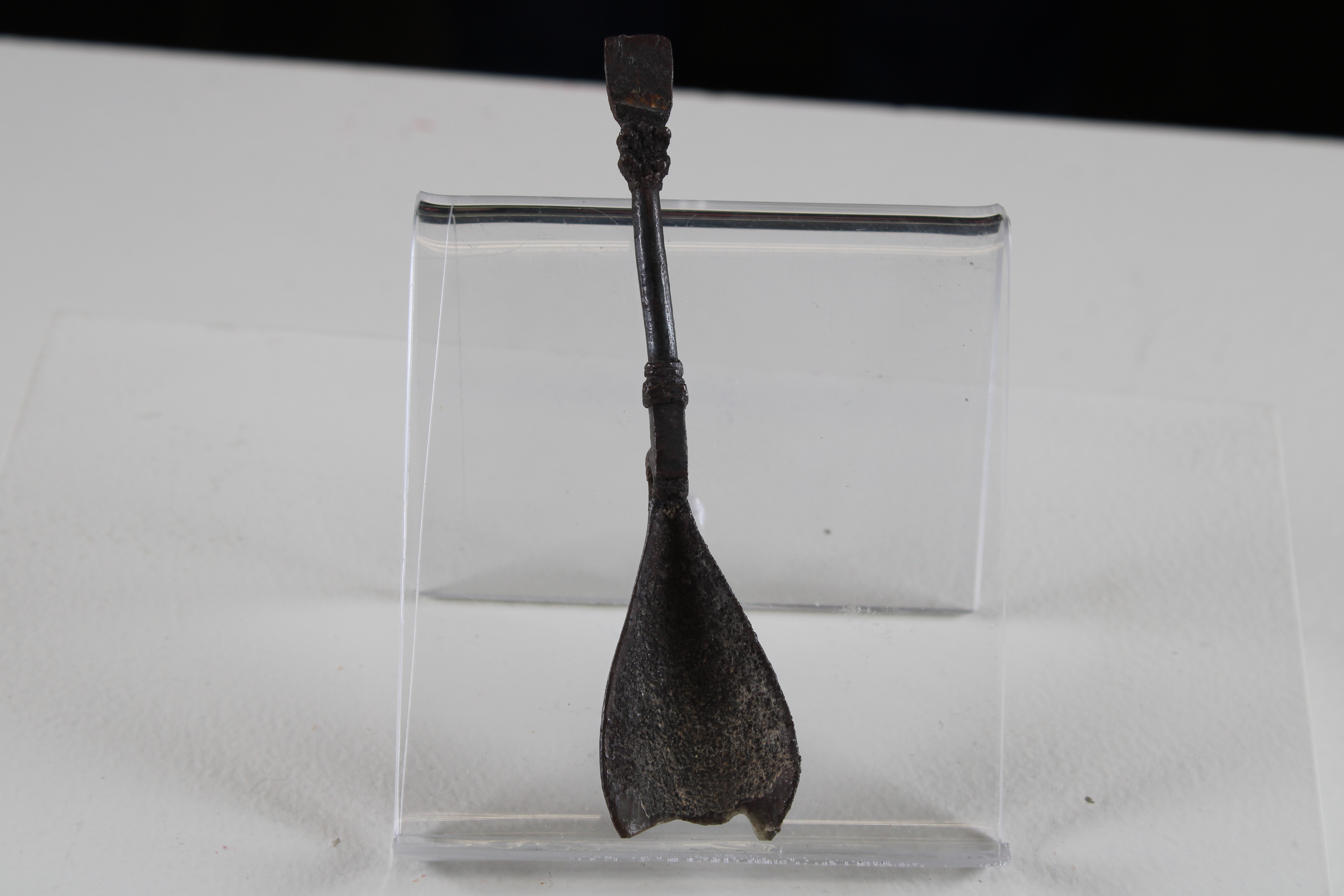 A small metal spoon from the front